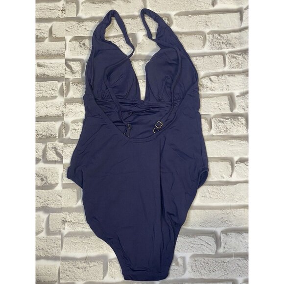 Andie Swim Womens Sardinia Long Torso One Piece Swimsuit in Navy Size Medium - Picture 4 of 8
